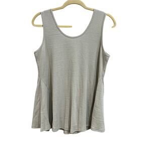 NWT Umgee Gray Scoop Neck Waffle Knit Flowy Oversized Tank Top Medium